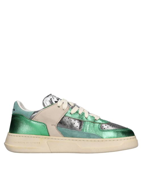Sneakers modello LOW METAL in pelle e camoscio RUN OF | LOW METAL GRAS WVERDE-GRIGIO